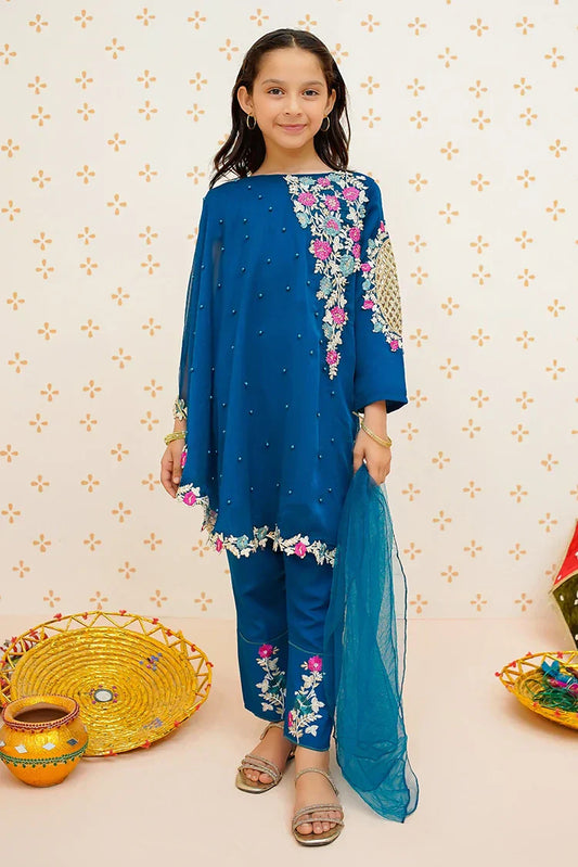 Picture of <!--bmq-->Modest - Pearl Cape Dress - Blue - Available at Raja Sahib