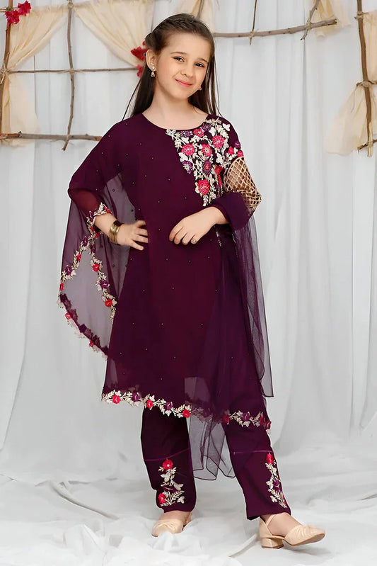Picture of <!--bmr-->Modest - Pearl Cape Shirt - Purple - Available at Raja Sahib