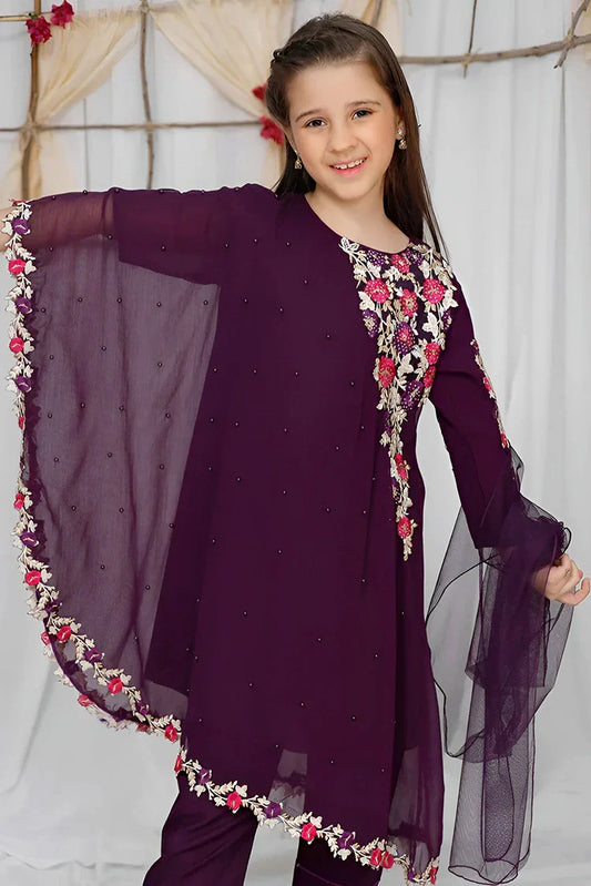 Picture of <!--bmr-->Modest - Pearl Cape Shirt - Purple - Available at Raja Sahib
