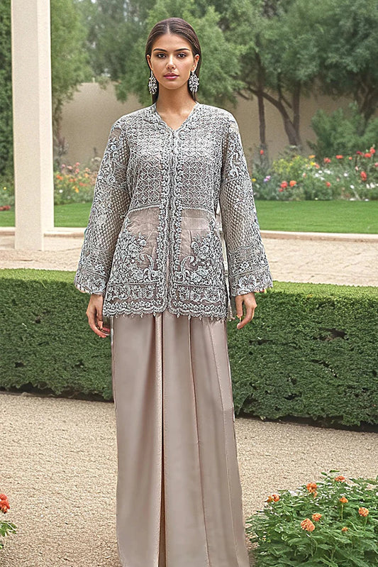 Threads & Motifs - Embroidered Jacket With Skirt - 9295.1