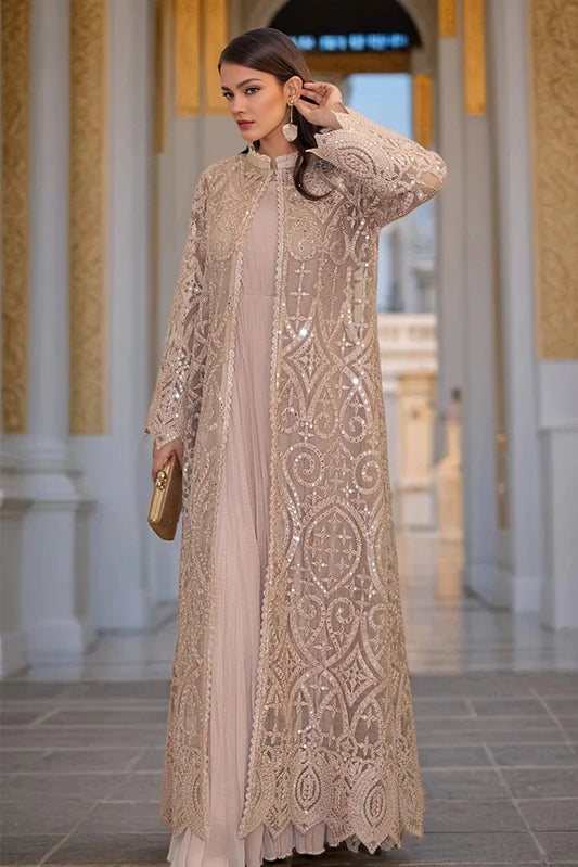 Threads & Motifs - Embroidered Jacket With Crushed Maxi - 9515