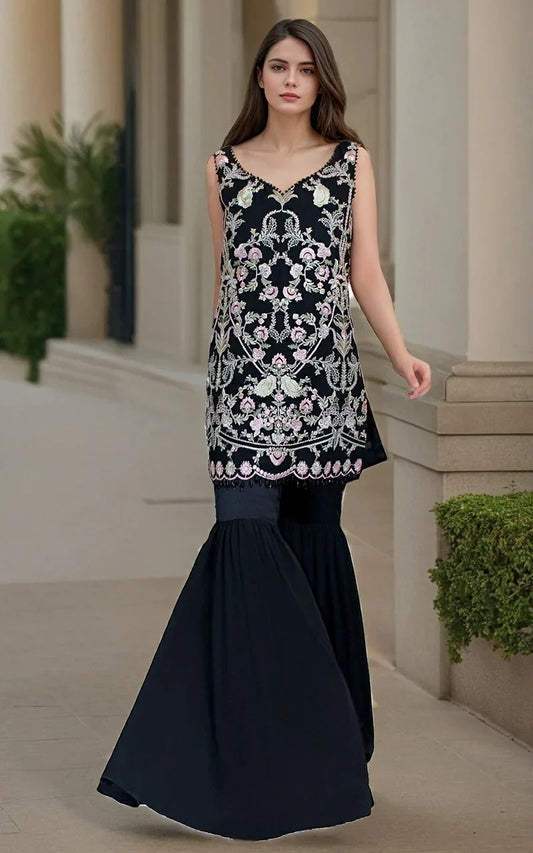 Threads & Motifs - Chiffon Embroidered Shirt - 9523