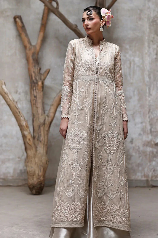 Threads & Motifs - Embroidered Jacket With Gharara - 9640