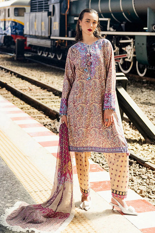 Picture of <!--acn-->Roheenaz - RNB-05A Sahar Taneez Block Printed Lawn Collection - Available at Raja Sahib