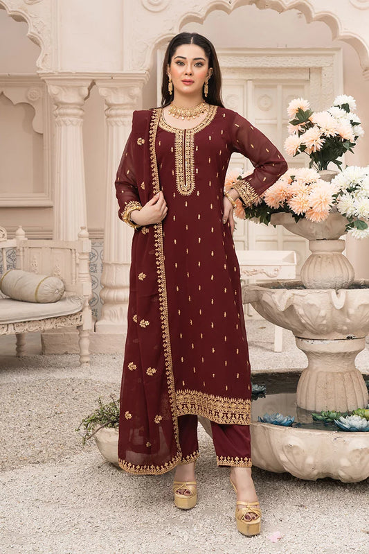 Abaan Zohan - Ada - Maroon - 3 Piece