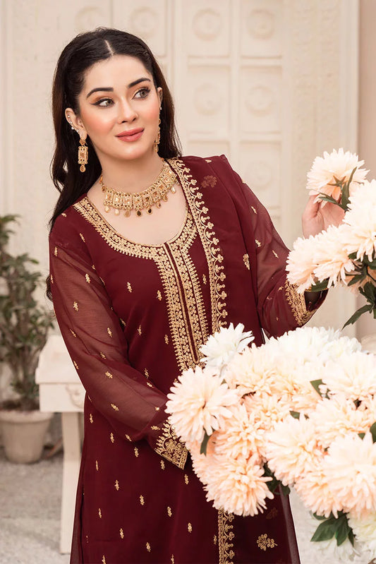 Abaan Zohan - Ada - Maroon - 3 Piece