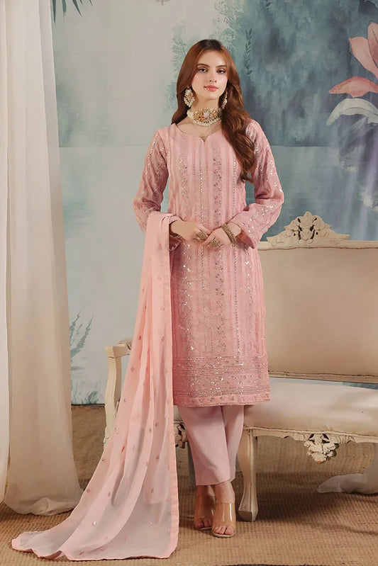 Abaan Zohan - Chandni - Tea Pink - 3 Piece