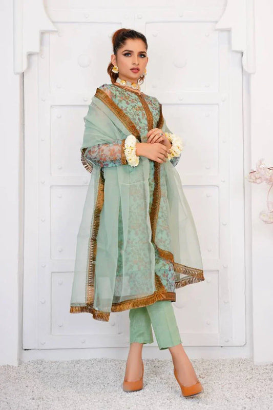 Picture of <!--bmi-->Emeralds - Daily Pret Collection - Aqua - Available at Raja Sahib