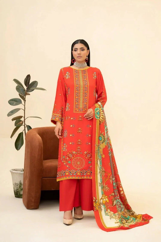 Lala - Lala Vintage Viscose Bana Dora Collection Vol 1 - LS-0412-Ruby Glow - Unstitched