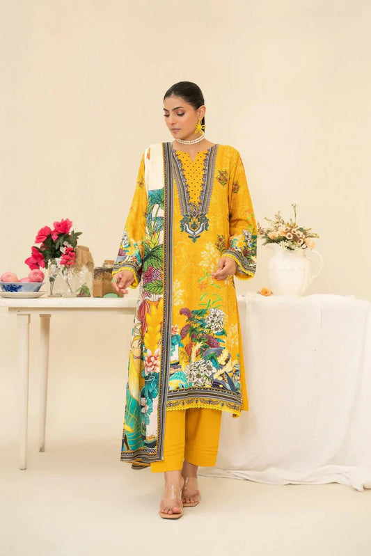 Lala - Lala Vintage Viscose Bana Dora Collection Vol 1 - LS-0416-Golden Hour - Unstitched