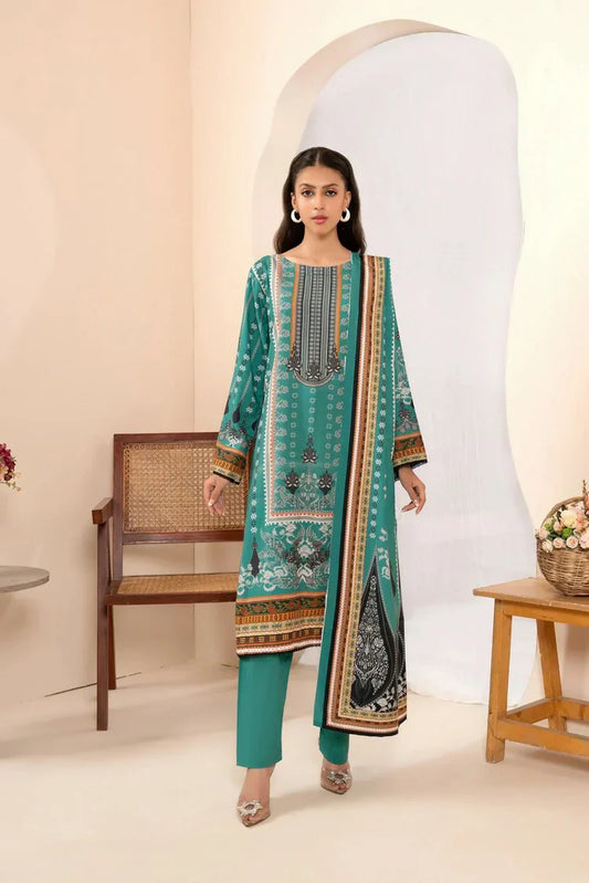 Lala - Mahee Doria Linen Collection Vol 1 - LS-0405-Zinc Zephyr - Unstitched