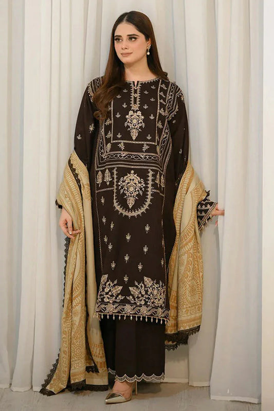Nawaz Fabrics - Libaas Exclusive Winter Collection - LNF-69 BROWN - Unstitched