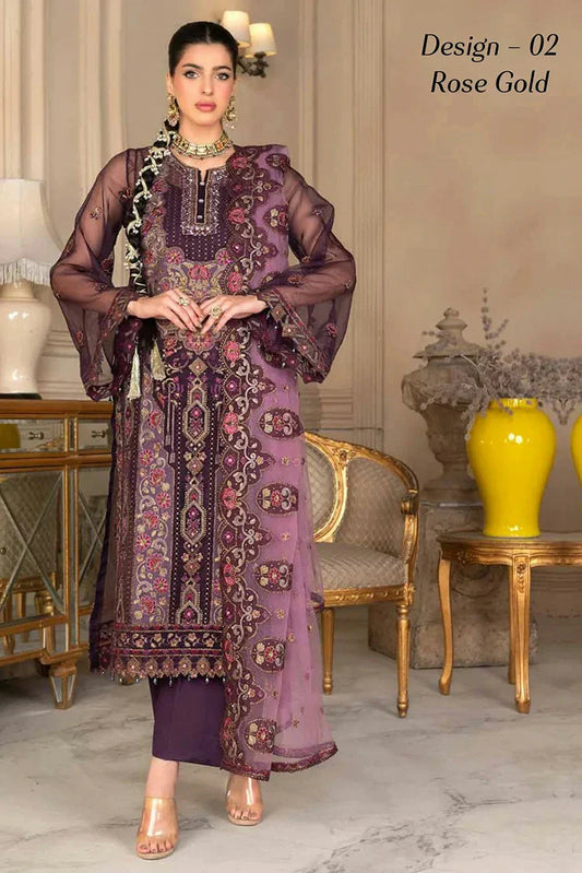 Picture of Janique - Embellish Luxury Collection Vol 7 - Design-02 Rose Gold - Unstitched - Available at Raja Sahib