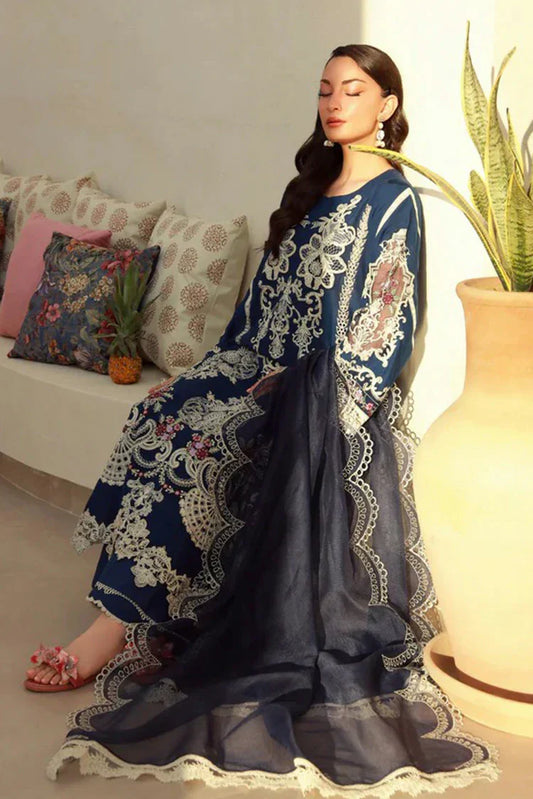 Picture of Gulmina - Luxury Lawn Collection - 04 Blue Orchid - Unstitched - Available at Raja Sahib