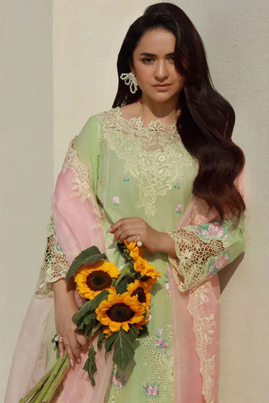 Picture of Gulmina - Luxury Lawn Collection - 08 Gardenia - Unstitched - Available at Raja Sahib