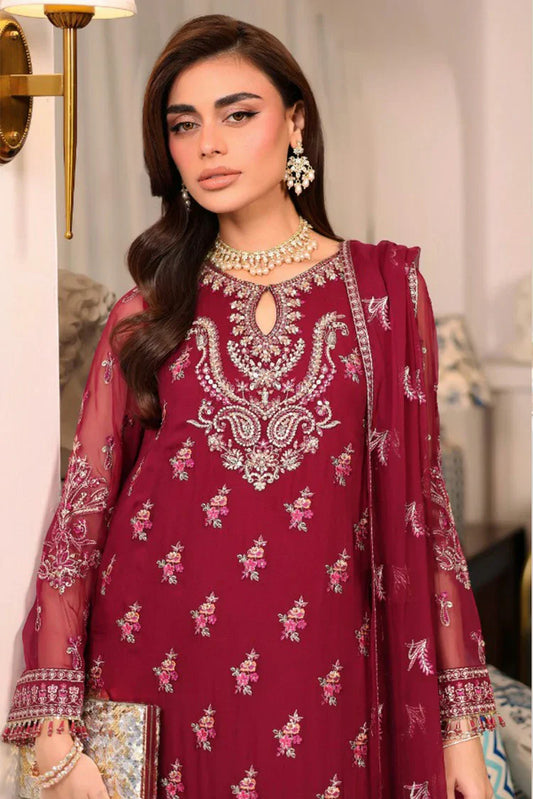 Picture of Signy - Elara Luxury Formal Collection - SG-03 Crimson Dusk - Unstitched - Available at Raja Sahib