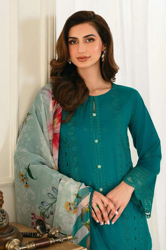 Elegance - Meher Un Nissa Luxury Lawn Collection - 01 AZUREH - Unstitched
