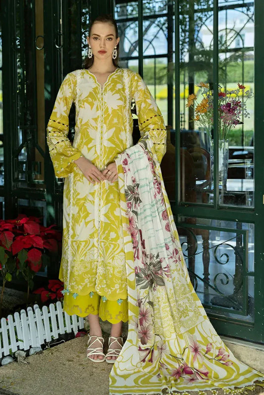 Picture of Elaf - Premium Prints Summer Collection - EPE-08B SAFFRON - Unstitched - Available at Raja Sahib