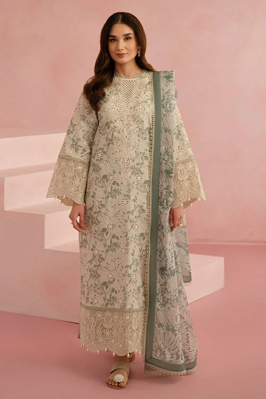 Picture of Afrozeh - Floral Charm Embroidered Lawn Collection - Kylon AL-25-V5-04 - Unstitched - Available at Raja Sahib