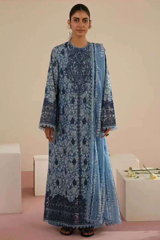 Picture of Afrozeh - Floral Charm Embroidered Lawn Collection - Kalina AL-25-V5-05 - Unstitched - Available at Raja Sahib