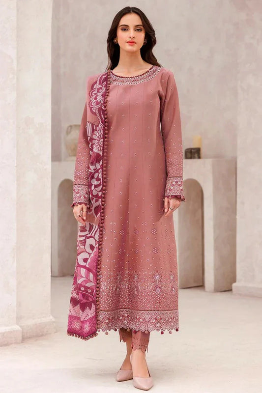 Picture of Farasha - Bahaar Embroidered Lawn Collection - 12 Pink Whisper - Unstitched - Available at Raja Sahib