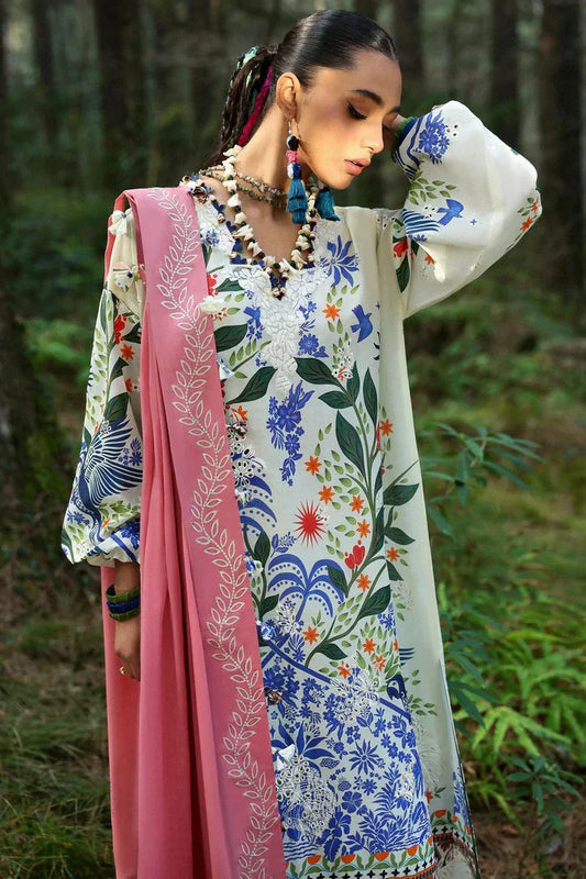 Picture of Zaha - Neelum Lawn Collection - WHITE SOLANA (ZL25-03 B) - Unstitched - Available at Raja Sahib