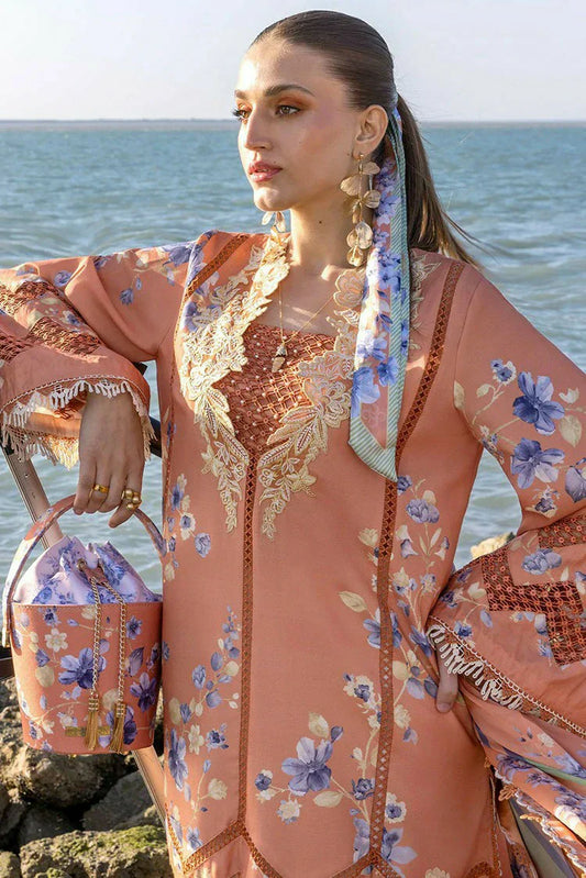 Picture of Crimson - Flow Lawn Collection - Under The Tuscan love-D1A - Unstitched - Available at Raja Sahib