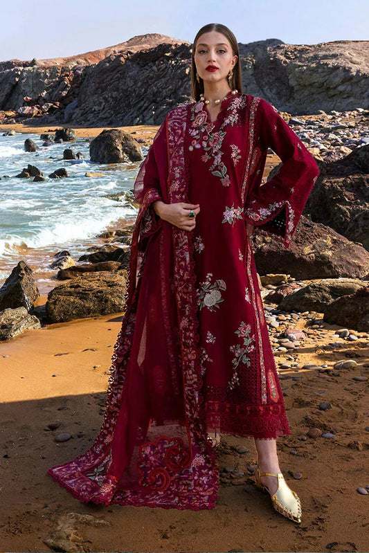 Picture of Crimson - Flow Lawn Collection - Parsi Threads-D5B - Unstitched - Available at Raja Sahib