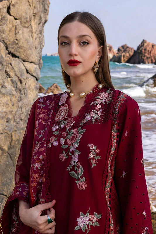 Picture of Crimson - Flow Lawn Collection - Parsi Threads-D5B - Unstitched - Available at Raja Sahib