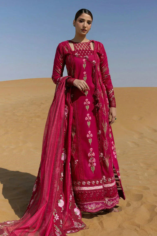 Picture of Crimson - Flow Lawn Collection - Once Upon A Flower-D9A - Unstitched - Available at Raja Sahib