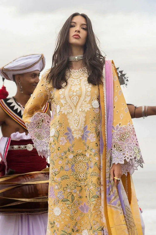 Picture of Mushq - Manaram Luxury Lawn Collection - 11 Gold Glow - Unstitched - Available at Raja Sahib