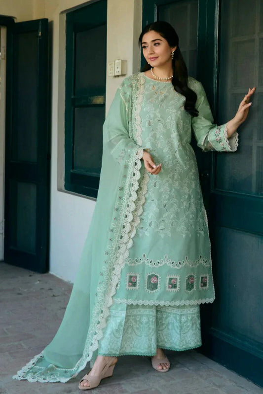 Manara - Vintage Flora Embroidered Lawn Collection - VF-08 MINA - Unstitched