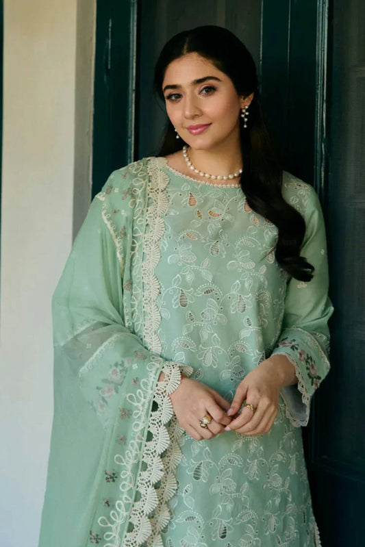 Manara - Vintage Flora Embroidered Lawn Collection - VF-08 MINA - Unstitched