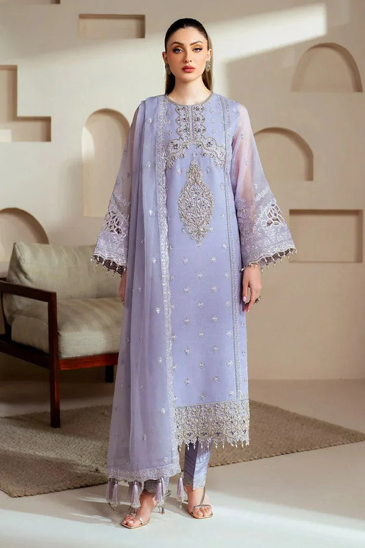 Picture of Alizeh - Aymal Luxury Festive Bamber Chiffon Collection - AF-BHM-4041-Marine - Unstitched - Available at Raja Sahib
