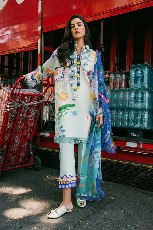 Picture of Mushq - La Dolce Hemline Prints Vol 2 - 5B Flaming Roses - Unstitched - Available at Raja Sahib