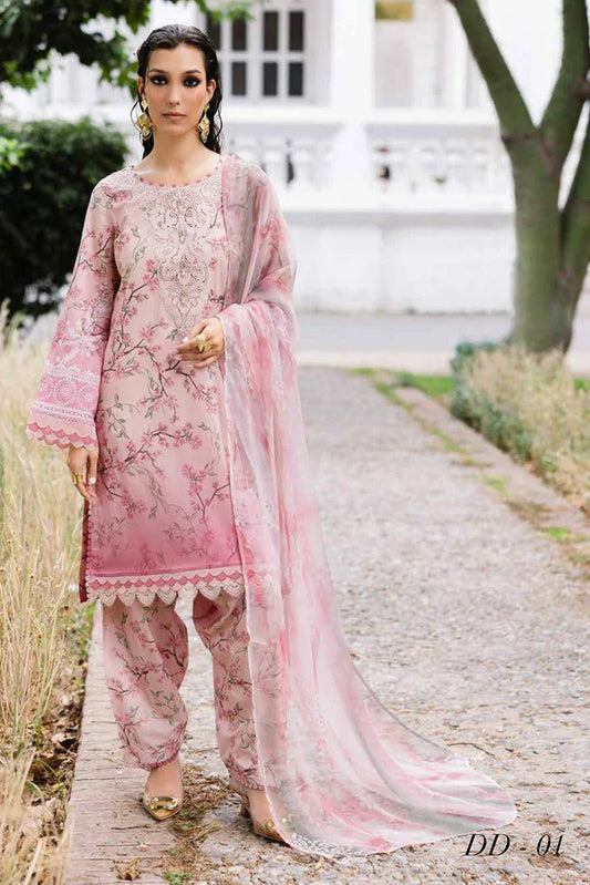 Picture of Nureh - Daily Delights Printed Chikankari Lace Collection - DD-01 - Unstitched - Available at Raja Sahib
