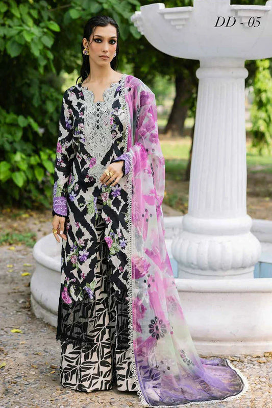 Picture of Nureh - Daily Delights Printed Chikankari Lace Collection - DD-05 - Unstitched - Available at Raja Sahib