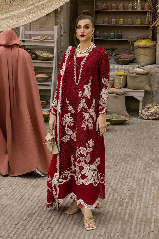 Picture of Crimson - Tasawar Luxe Lawn Collection - ONE TRUE LOVE-D6A - Unstitched - Available at Raja Sahib