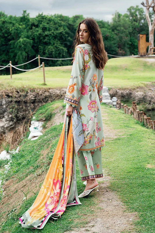 Picture of Roheenaz - Garden Veil Printed Lawn Collection - 5A Crimson Whisper - Unstitched - Available at Raja Sahib