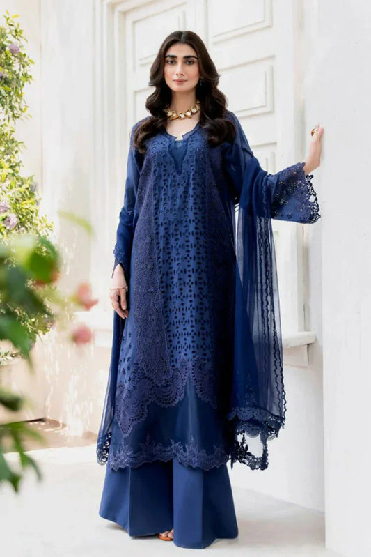 Picture of Manara - Magnolia Garden - MG 03 Indigo - Unstitched - Available at Raja Sahib