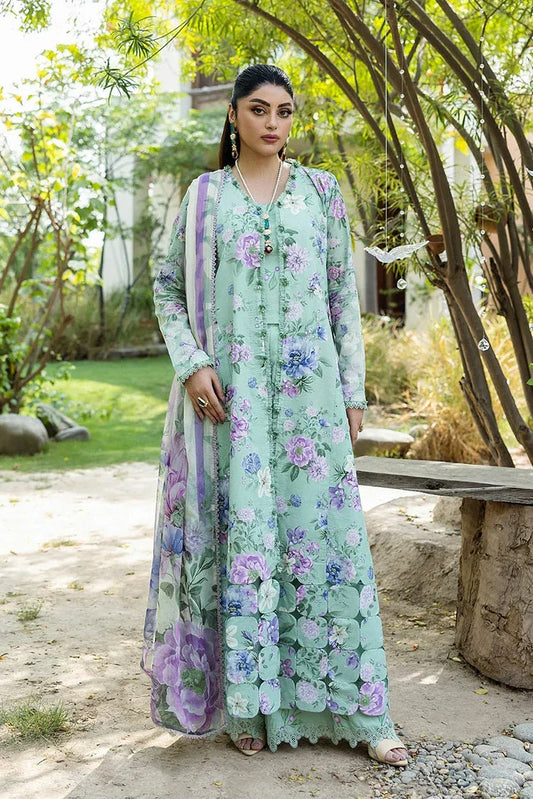 Picture of Elaf - Chiffon Print Collection - ECD-1A GARDENELLE - Unstitched - Available at Raja Sahib