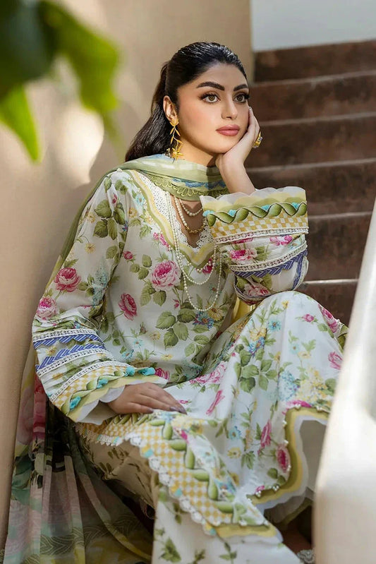 Picture of Elaf - Chiffon Print Collection - ECD-5A GLADIOLUS GRACE - Unstitched - Available at Raja Sahib