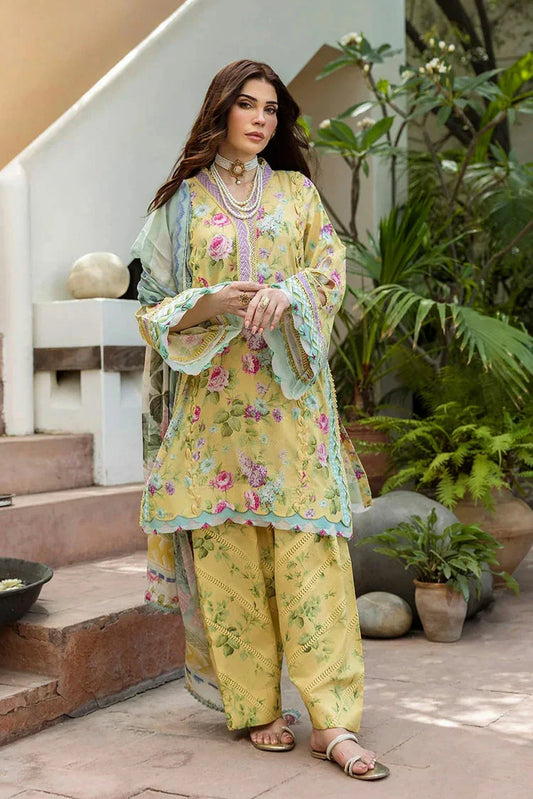 Picture of Elaf - Chiffon Print Collection - ECD-5B SAFFROSE - Unstitched - Available at Raja Sahib