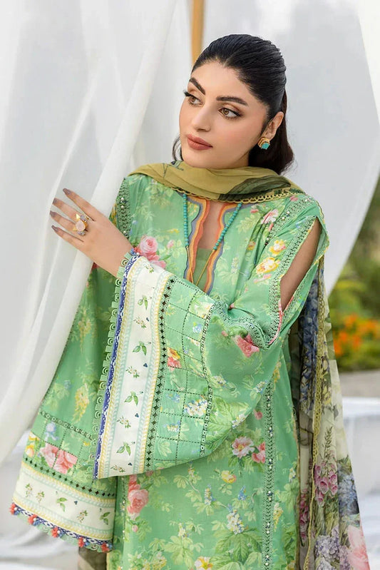 Picture of Elaf - Chiffon Print Collection - ECD-6B PASTELLE - Unstitched - Available at Raja Sahib