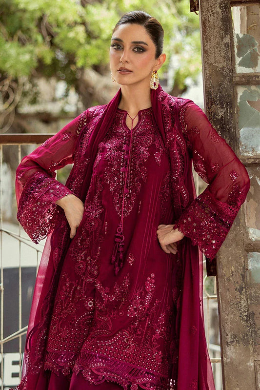 Qalamkar - Festive Embroidered Chiffons Collection - WC-02 Siofe - Unstitched