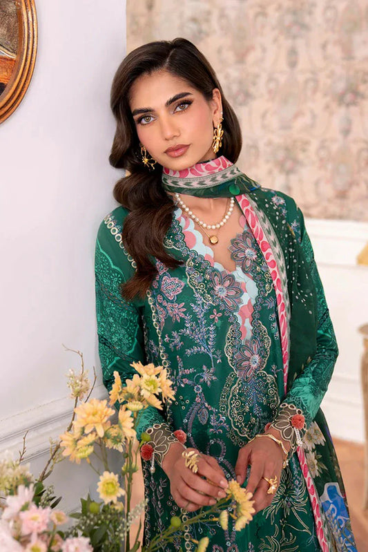 Roheenaz - Aezel Fall Embroidered Cambric Collection - 3B Maham - Unstitched