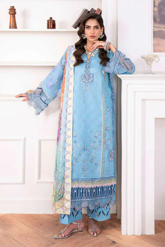 Roheenaz - Aezel Fall Embroidered Cambric Collection - 6B Miren - Unstitched