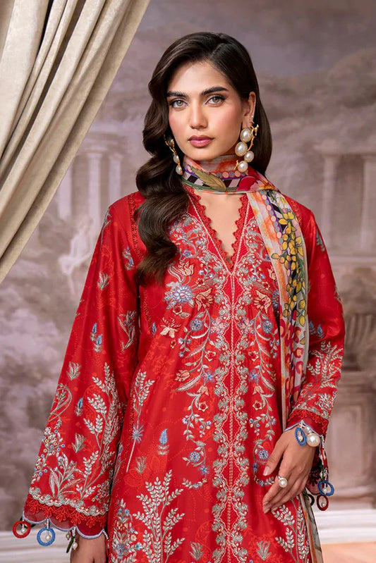 Roheenaz - Aezel Fall Embroidered Cambric Collection - 7B Lyrah - Unstitched
