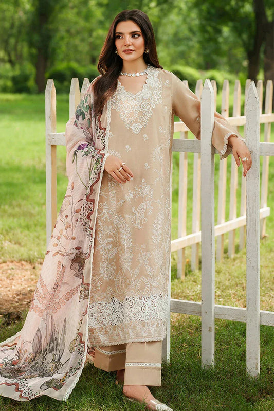 Asifa & Nabeel - Eden Cambric Collection - Ivory Haze ECU25-03 - Unstitched