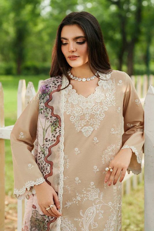 Asifa & Nabeel - Eden Cambric Collection - Ivory Haze ECU25-03 - Unstitched